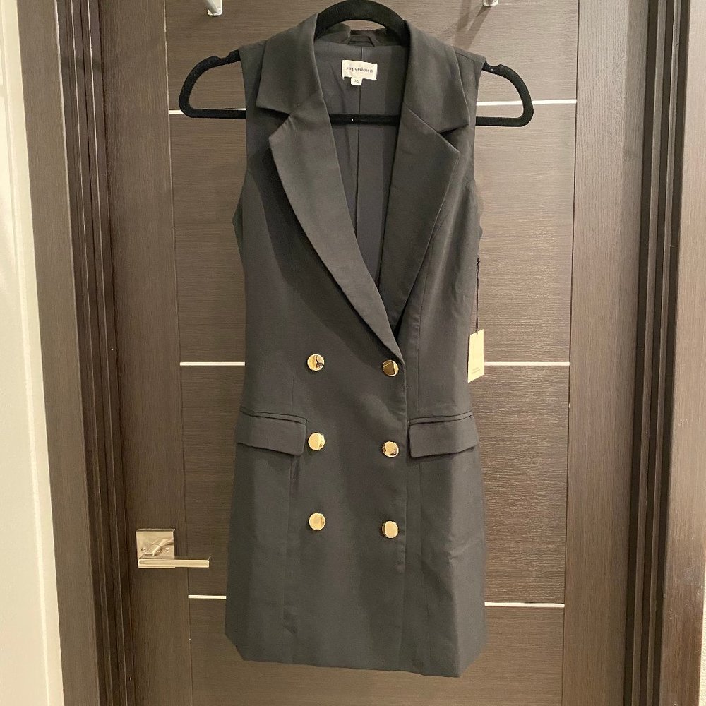 Superdown sleeveless vest dress "double breasted"